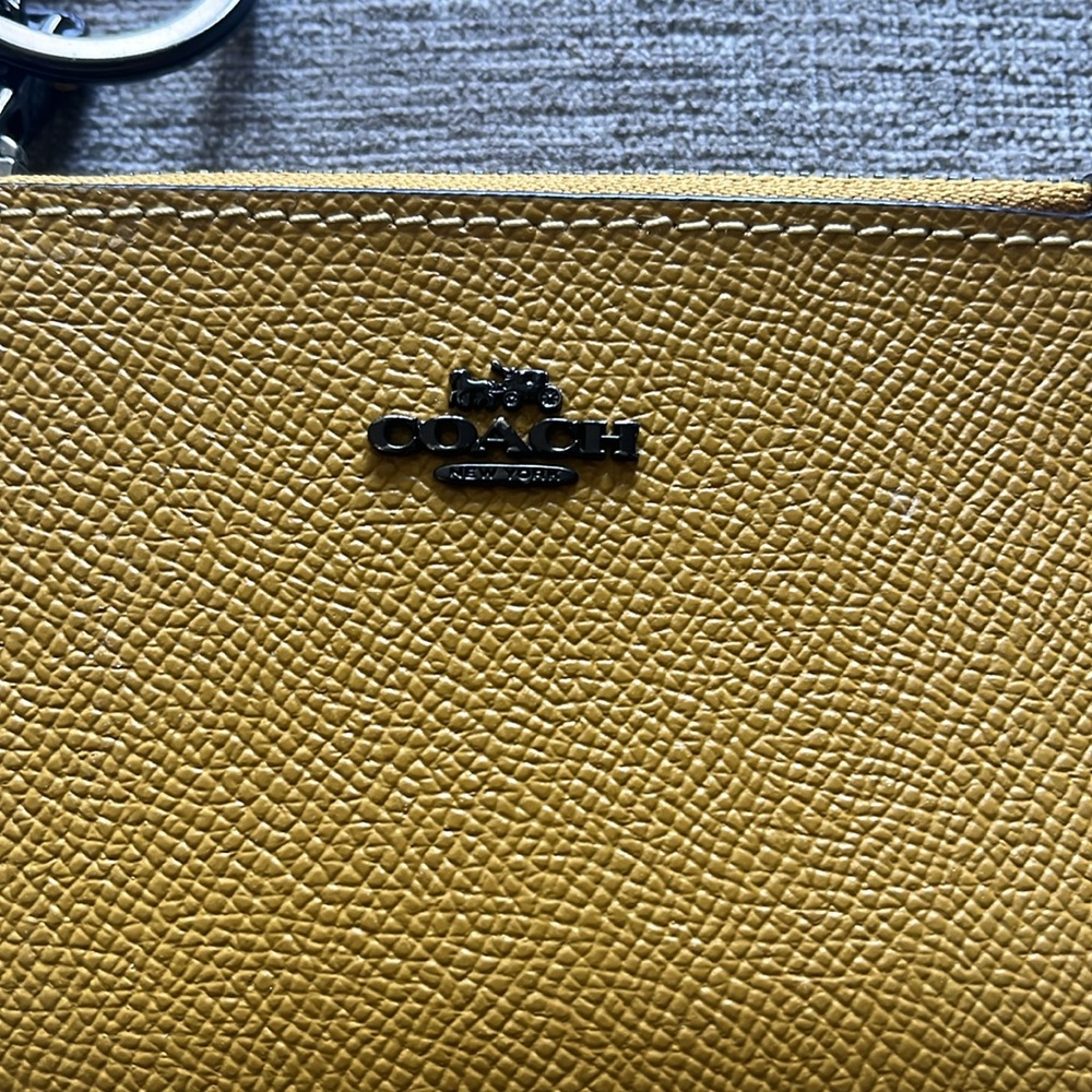 Coach Yellow Keychain Wallet - Picture 2 of 3